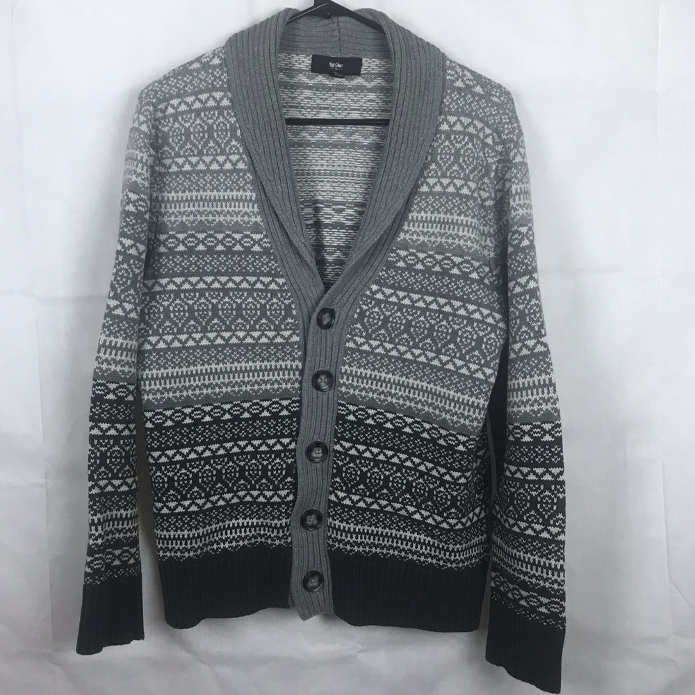 Mission, Size Medium, Various Shades of Grey, Semi Shawl Neck Cardigan